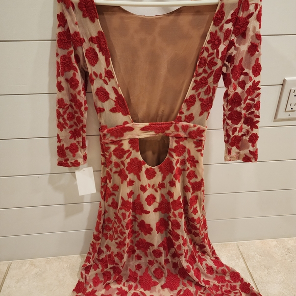For Love And Lemons Red Floral Lace Dress XS NEW WITH TAGS - Picture 2 of 10